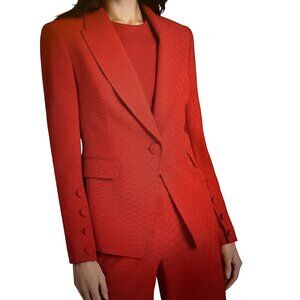 TAHARI ASL WOMENS SINGLE-BUTTON PEAK-LAP LIPSTICK Size 2   NWT